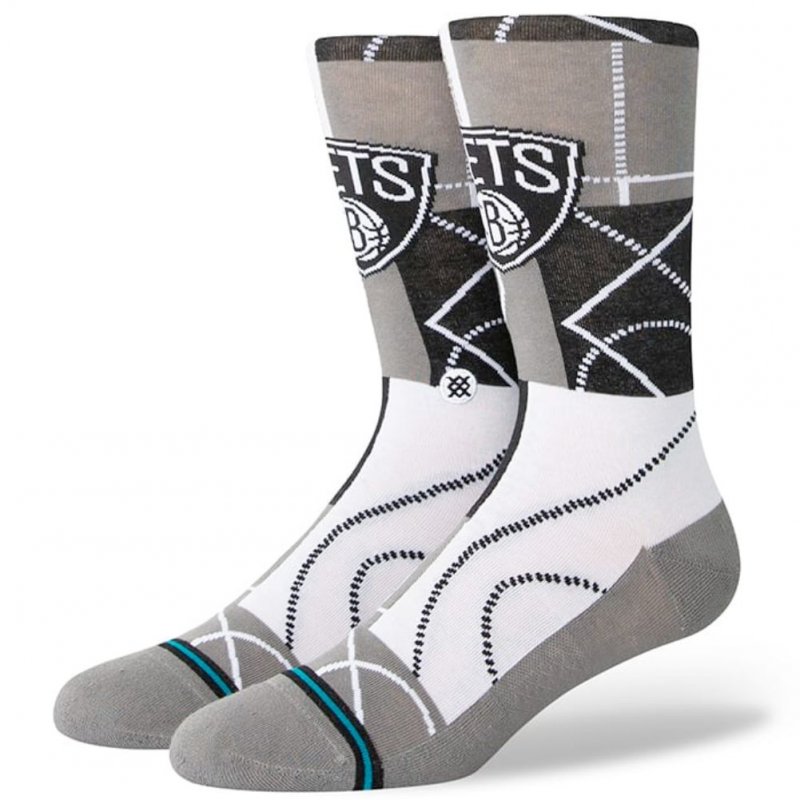 STANCE Chaussettes Homme Coton ZONE BKN Gris Blanc NBA