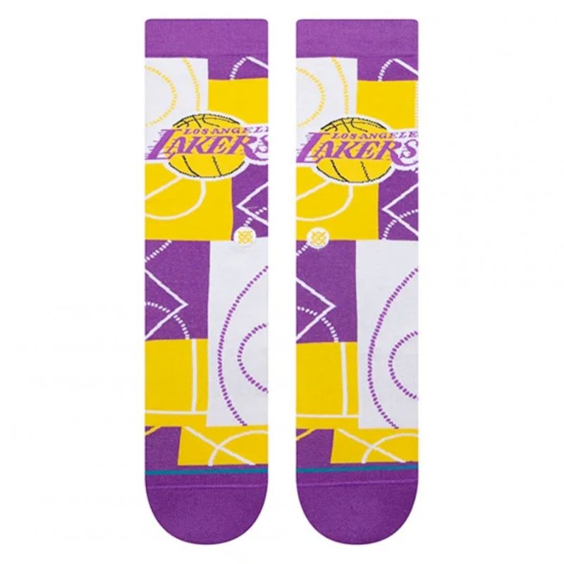 STANCE Chaussettes Homme Coton ZONE LAL Jaune Violet NBA