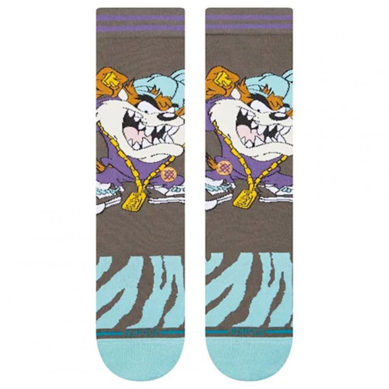 STANCE Chaussettes Homme Coton TAZ CREW Marron Ciel LOONEY TUNES