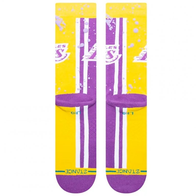 STANCE Chaussettes Homme Coton OVERSPRAY LAL Jaune Violet NBA