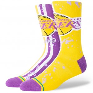 STANCE Chaussettes Homme Coton OVERSPRAY LAL Jaune Violet NBA