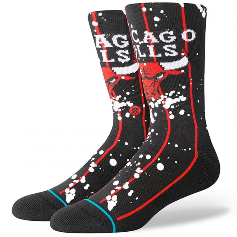 STANCE Chaussettes Homme Coton OVERSPRAY CHI Noir Rouge NBA