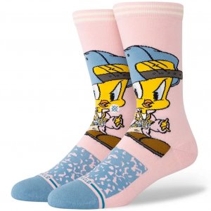 STANCE Chaussettes Homme Coton TWEETY CREW Rose Ciel LOONEY TUNES