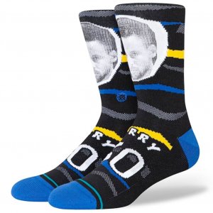 STANCE Chaussettes Homme Coton FAXED CURRY Noir Bleu NBA