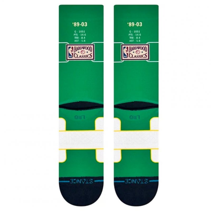 STANCE Chaussettes Homme Coton RETRO BIGHEAD KEMP Vert Blanc NBA