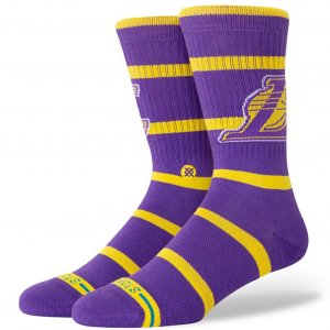 STANCE Chaussettes Homme Coton PREP LAL Violet Jaune NBA