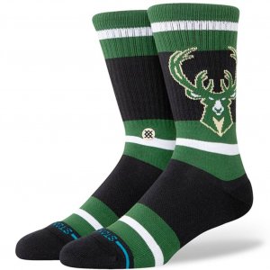 STANCE Chaussettes Homme Coton PREP MIL Noir Vert NBA