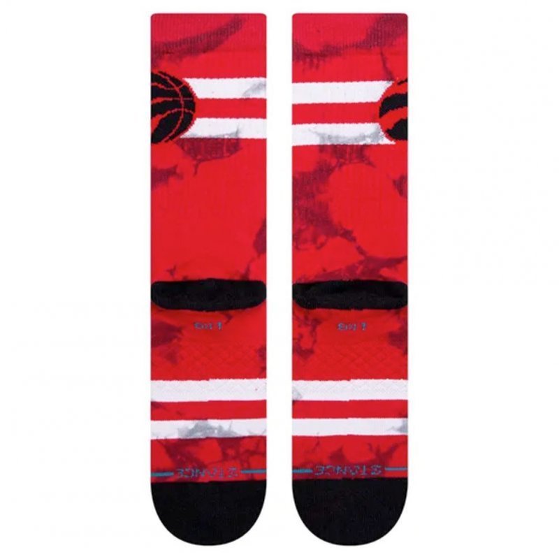 STANCE Chaussettes Homme Coton RAPTORS DYED Rouge Noir NBA