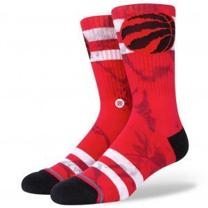 STANCE Chaussettes Homme Coton RAPTORS DYED Rouge Noir NBA