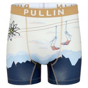 PULL IN Boxer Long Homme Microfibre EDENWEISS Blanc Beige