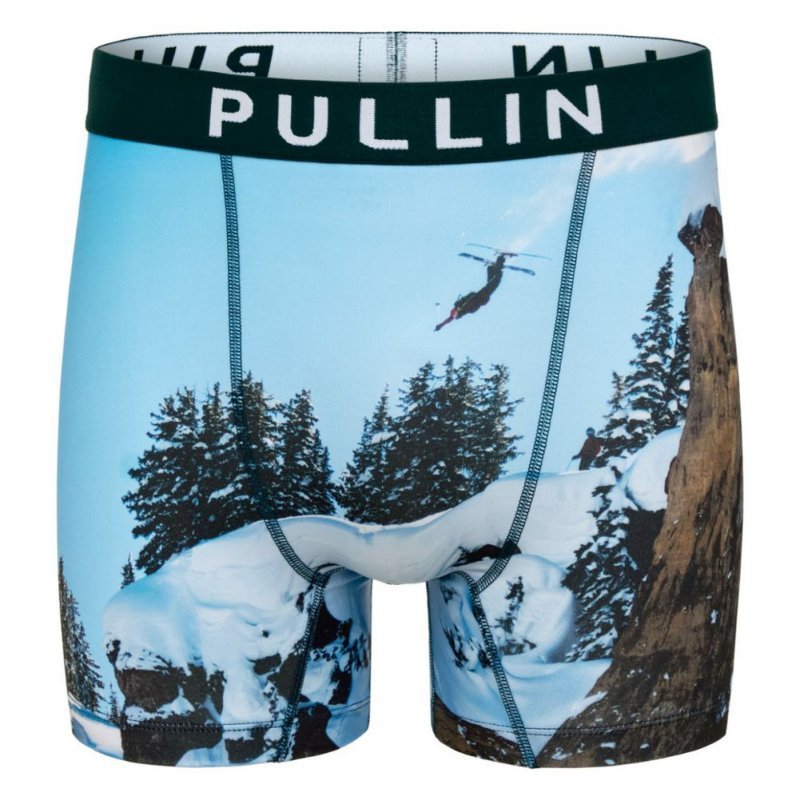 PULL IN Boxer Long Homme Microfibre GENEP Bleu Blanc