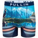 PULL IN Boxer Long Homme Microfibre MTWHITE Bleu Vert