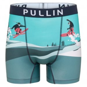 PULL IN Boxer Long Homme Microfibre POETES Bleu Blanc