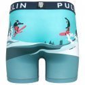 PULL IN Boxer Long Homme Microfibre POETES Bleu Blanc