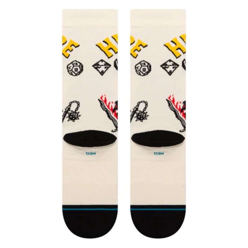 STANCE Chaussettes Homme Coton HELLFIRE Beige STRANGER THINGS