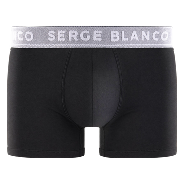 Lot de 3 Boxers homme Coton Noir/Gris chiné/Blanc Uni - Serge Blanco
