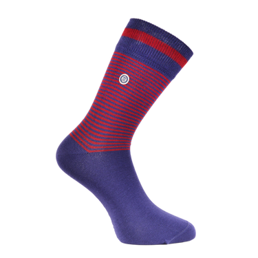Lot de 6 Paires de Chaussettes homme Ville Casual, Mode Bleu/Rouge Uni - Serge Blanco