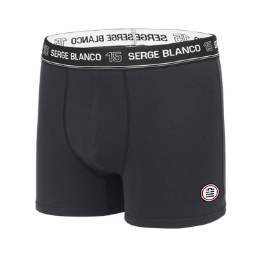 Lot de 4 Boxers homme Coton Gris/Noir/Bleu Marine Uni - Serge Blanco