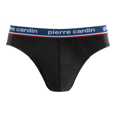 Lot de 4 Slips homme Coton Noir Uni - Pierre Cardin