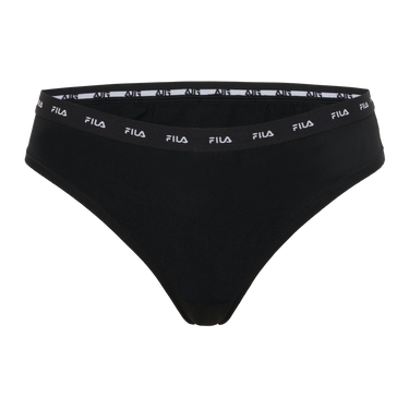 Lot de 3 Strings femme Coton Noir Uni - Fila