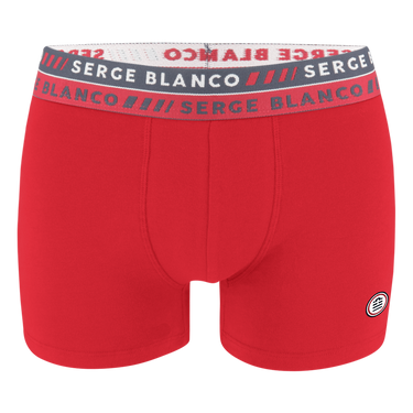 Lot de 8 Boxers homme Coton Noir/Rouge/Bleu/Gris/Kaki Uni - Serge Blanco