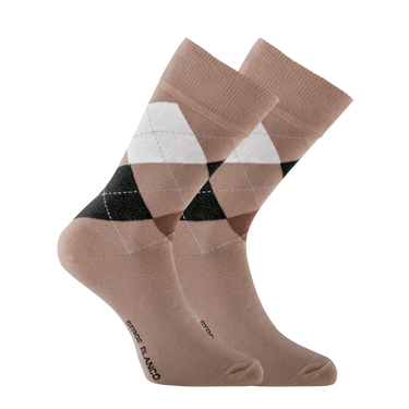 Lot de 6 Paires de Chaussettes homme Ville Mode Beige/Noir/Blanc Imprimé - Serge Blanco