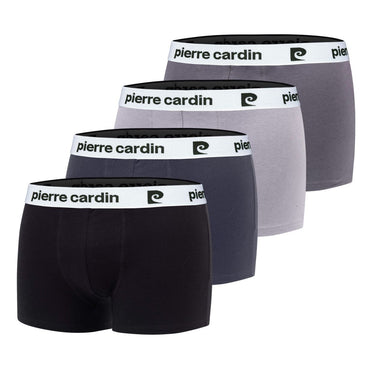 Lot de 4 Boxers homme Coton Gris/Bleu/Blanc/Noir Uni - Pierre Cardin