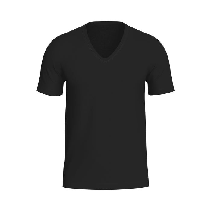 Tee Shirt Noir homme coupe Régular Col V Uni - Impetus