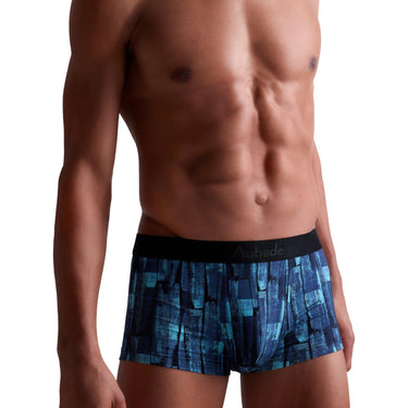 Boxer homme Coton Bleu/Turquoise/Noir Imprimé - Aubade Men