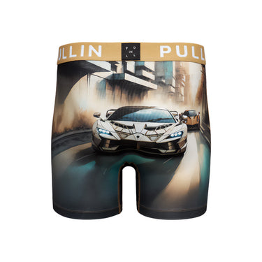 Boxer homme Polyester Noir/Vert/Doré Imprimé - Pull In