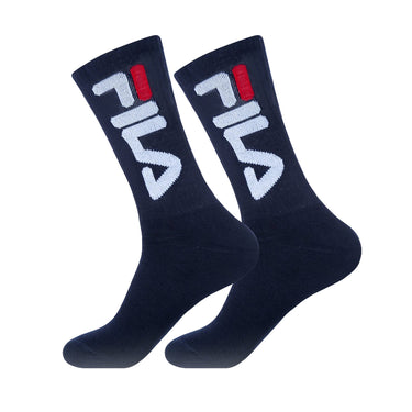 Lot de 2 Paires de Chaussettes homme Tennis Sportif Bleu Uni - Fila