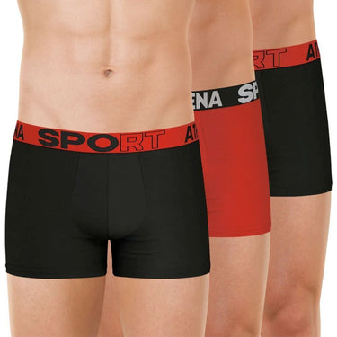 LOT DE 3 Boxer Sous-vêtements Homme ECOSPORT Noir et Rouge