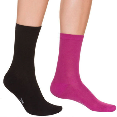 LOT DE 2 Chaussettes Chaussettes Femme Noir et Rose