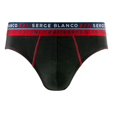 Lot de 4 Slips homme Coton Rouge Uni - Serge Blanco