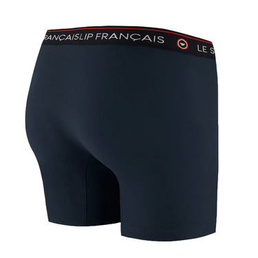 Boxer homme Coton Bleu marine/Rouge/Blanc Uni - Le Slip Francais