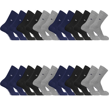 Lot de 12 Paires de Chaussettes homme Ville Mode Noir/Gris/Bleu Marine Uni - Pierre Cardin