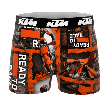 Lot de 4 Boxers homme Polyester Orange/Noir/Blanc Imprimé - Ktm