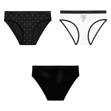 Lot de 3 Slips femme Coton Noir Uni - Pierrecardin