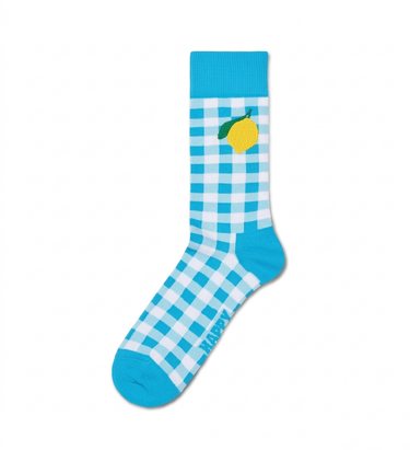 Paire de Chaussettes homme Ville Turquoise/Blenc/Jaune Imprimé - Happy Socks