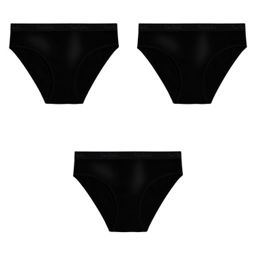 Lot de 3 Slips femme Coton Noir Uni - Pierrecardin