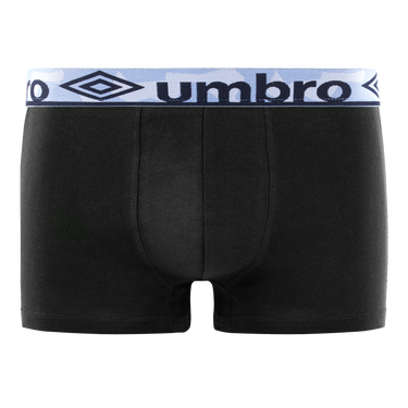 Lot de 6 Boxers homme Coton Noir/Bleu/Gris Uni - Umbro
