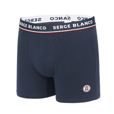 Lot de 4 Boxers homme Coton Noir/Bleu/Gris Uni - Serge Blanco