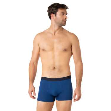 Lot de 2 Boxers homme Coton Bleu pétrole/Bleu clair/Rouge Uni - Eminence