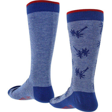 LOT DE 2 Chaussettes Chaussettes Homme STRIPE PALM Bleu et Rouge