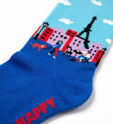 Paire de Chaussettes homme Ville Bleu/Turquoise/Rouge Imprimé - Happy Socks