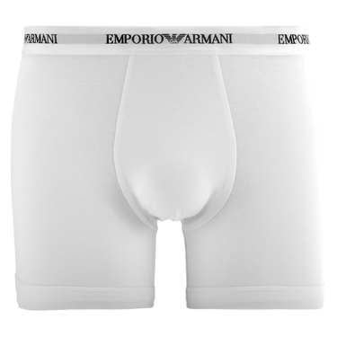 Lot de 3 Boxers homme Coton Blanc/Bleu Marine/Noir/Gris Uni - Emporio Armani