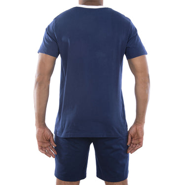 Pyjama Bleu homme coupe Regular Col tunisien Uni - Serge Blanco