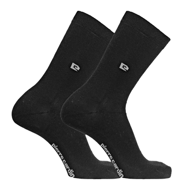 Lot de 3 Paires de Chaussettes homme Ville Mode Noir Uni - Pierre Cardin