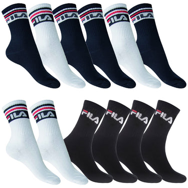 Lot de 12 Paires de Chaussettes femme Tennis SportifNoir Uni - Fila