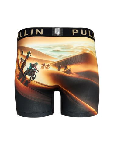 Boxer homme Polyester Orange/Noir Imprimé - Pull In